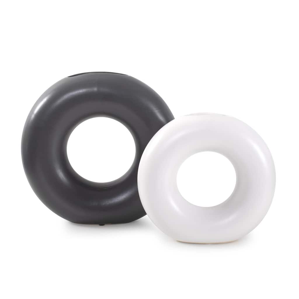 Ronde Ring Ceramic Vase- Set of 2