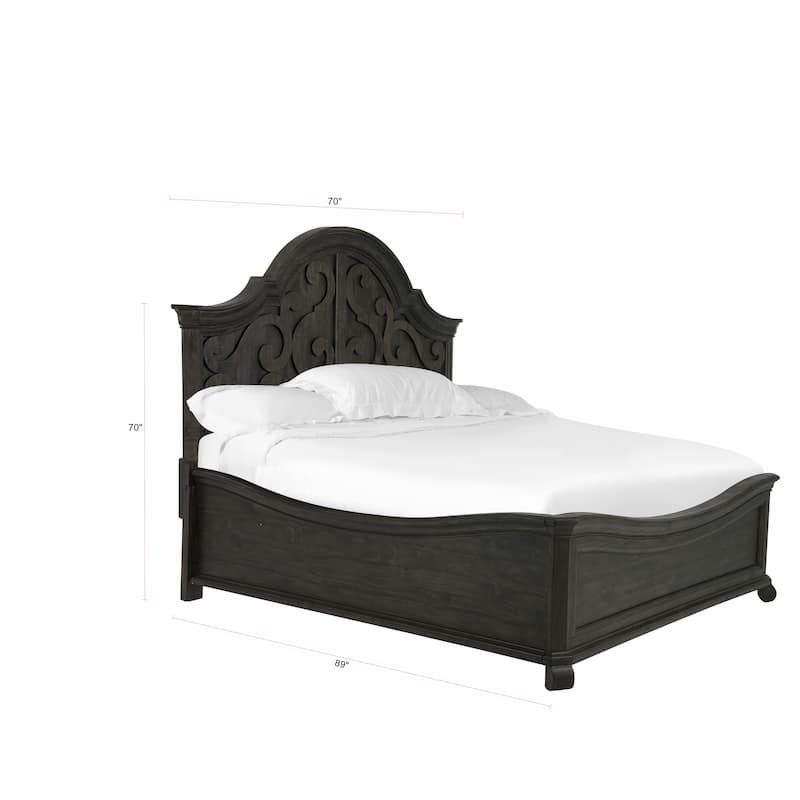Magnussen Home Bellamy Peppercorn Shaped Panel Bed
