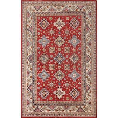 Traditional Red Kazak Area Rug Handmade Wool Carpet - 6'6"x 9'8"
