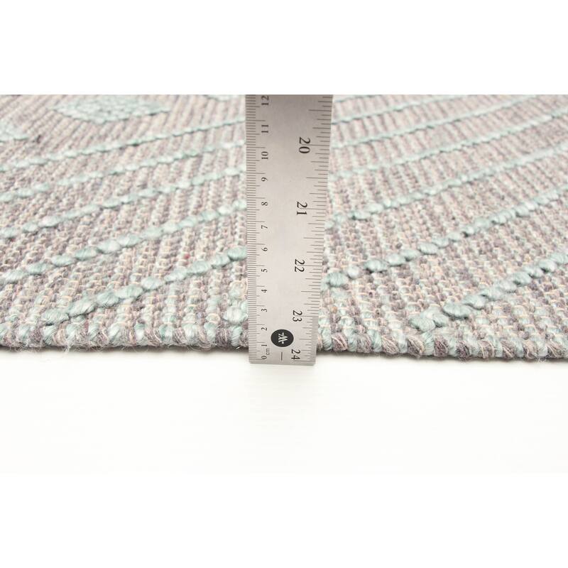 ECARPETGALLERY Braid weave Sienna Grey Wool Rug - 5'0 x 8'3