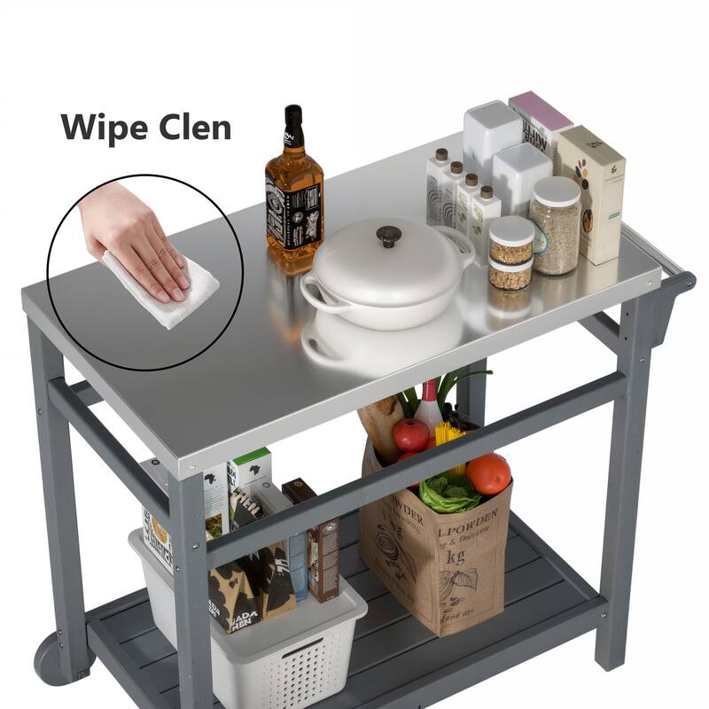 Multi-functional Outdoor Cart: Ideal for Pizza Ovens, Grilling, and Dining -RV carts