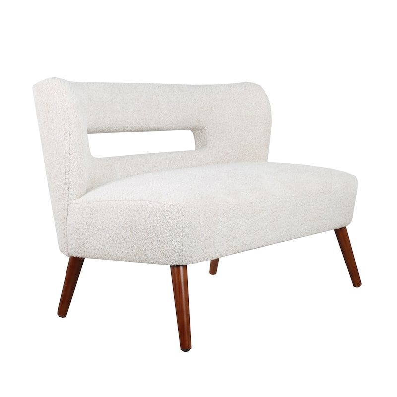 Porthos Home Hedra Sherpa Fabric Loveseat Small Couch Sofa with Wooden Legs