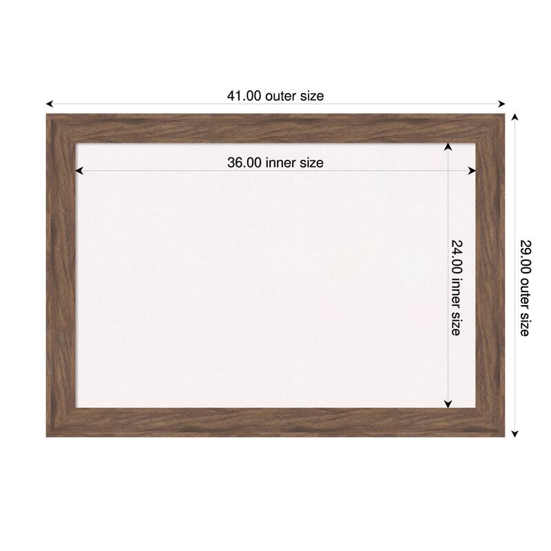 Pia Medium Brown Framed Cork Board - Bulletin Board, Organization Board, Pin Board - White - 41 x 29 in