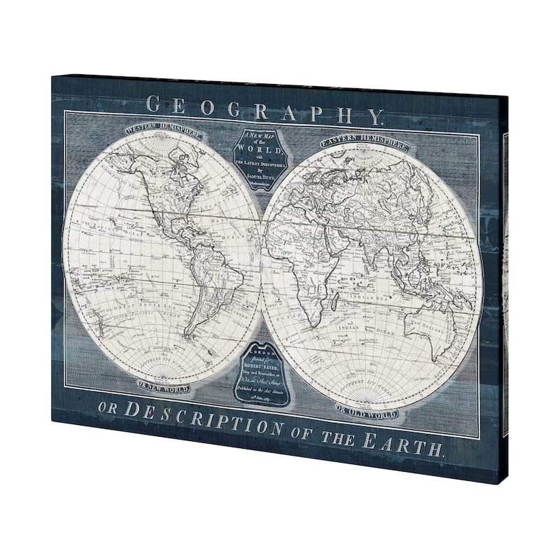 Old World Globe Canvas Art Print - Small