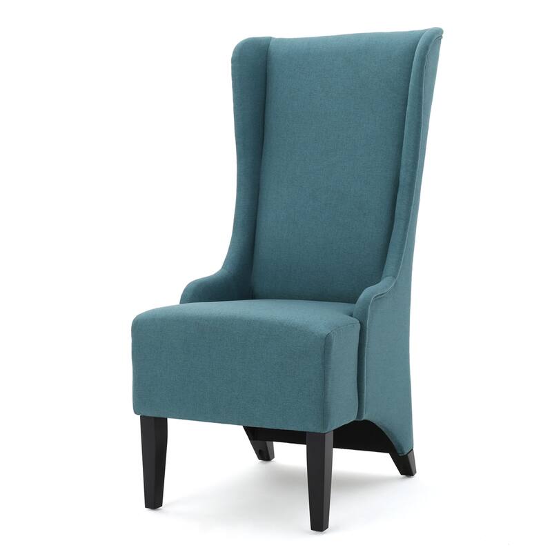 Dining Chair, Upholstered Back Rest Seat Accent Chair With Birch Wood Legs, Leisure Chair For Restaurants Living Rooms - Teal