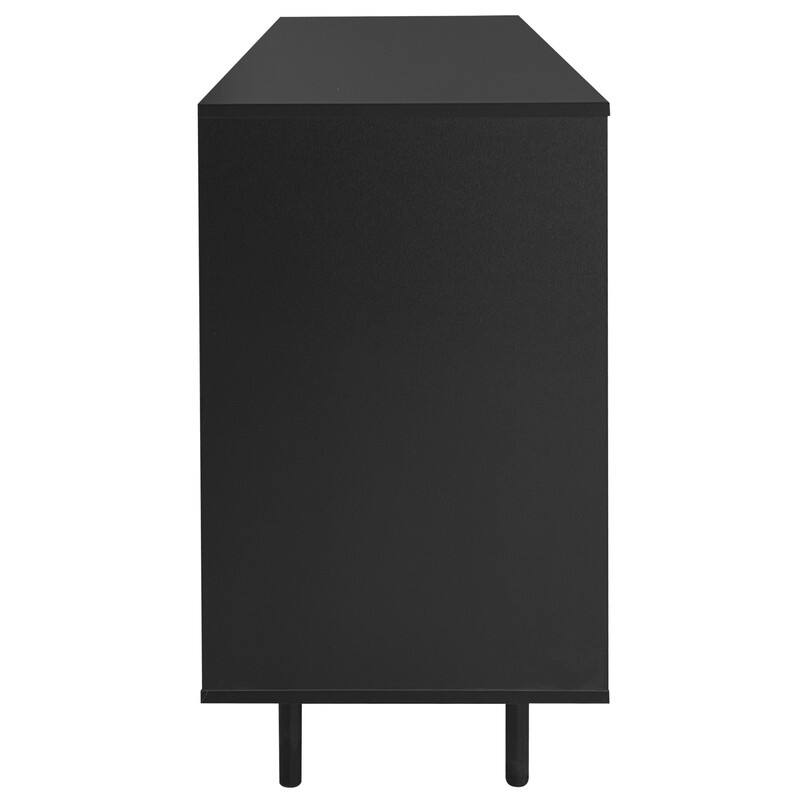 Wave Pattern Buffet Storage Cabinet with 2 Doors and 2 Drawers, Sideboard Cabinet Table with Adjustable Shelf