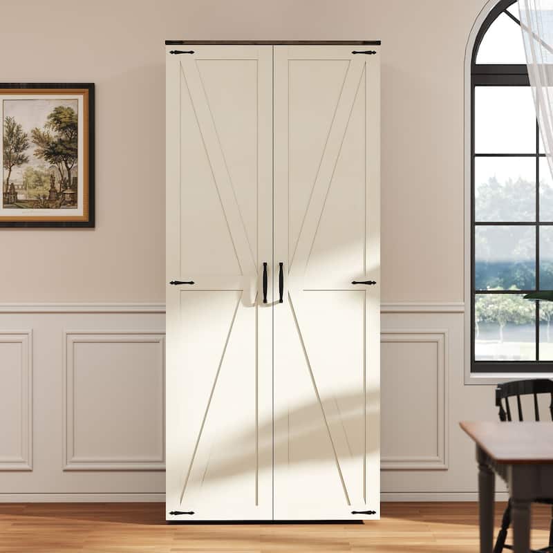 67" Kitchen Pantry Cabinet with Adjustable Shelves, Tall Storage Organizer Cupboard for Kitchen, Dining Room