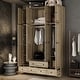 preview thumbnail 40 of 72, Rattan-Accented Wardrobe - Spacious Clothing Organizer with Style