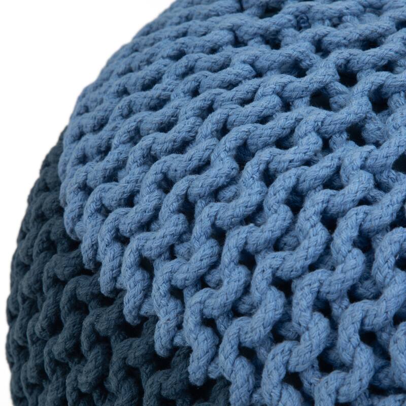 WYNDENHALL Rigby Boho Round Hand Knit Pouf