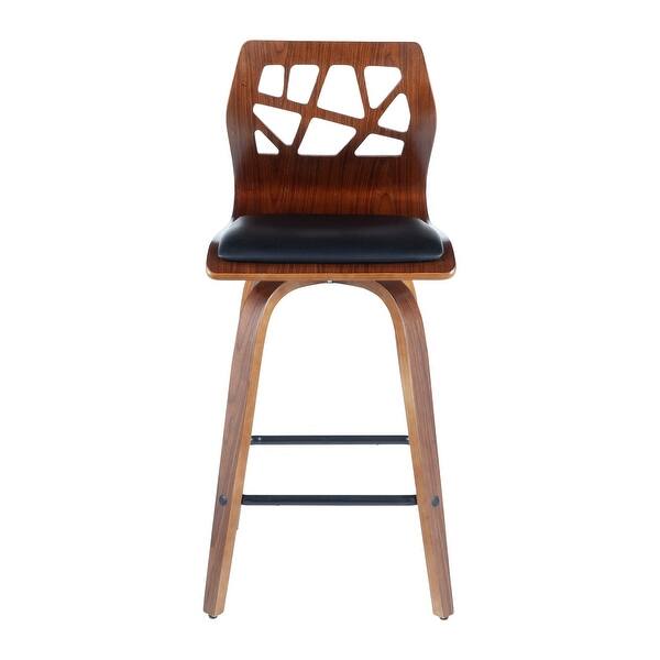 slide 2 of 17, Carson Carrington Sala Mid-century Modern Counter Stools (Set of 2) Black Faux Leather