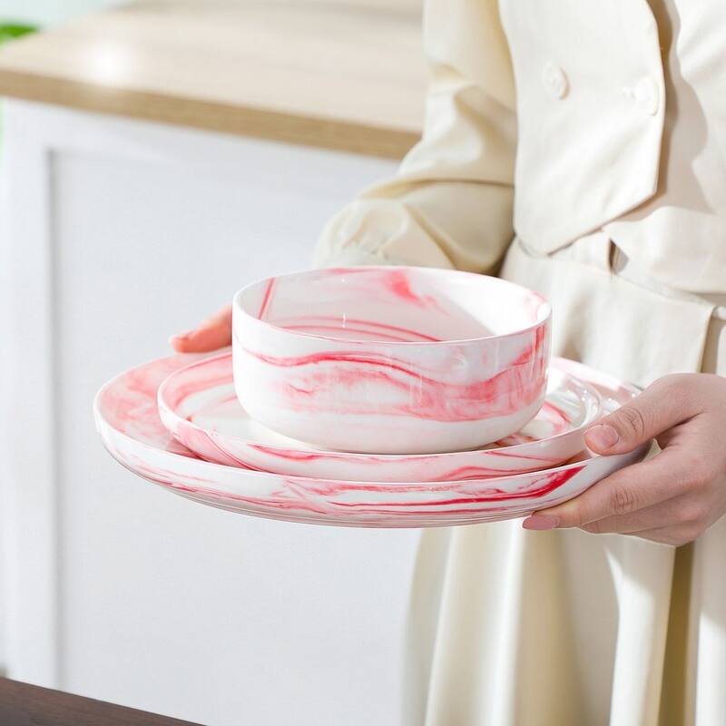MALACASA LUNA 12-piece Porcelain Dinnerware Set (Service for 4)