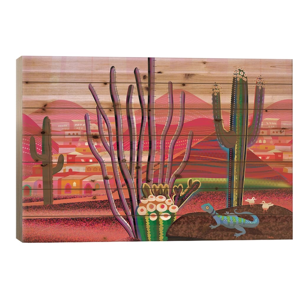 Mojave Vista Print On Wood by Charles Harker - Multi-Color