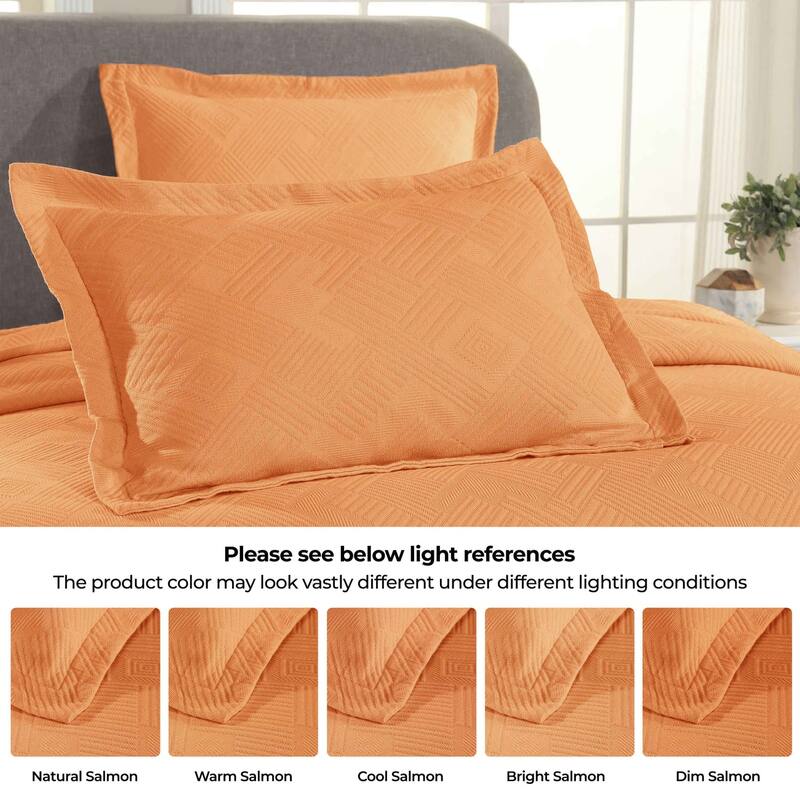 Superior Geometric Fret Cotton Decorative Bedspread Set