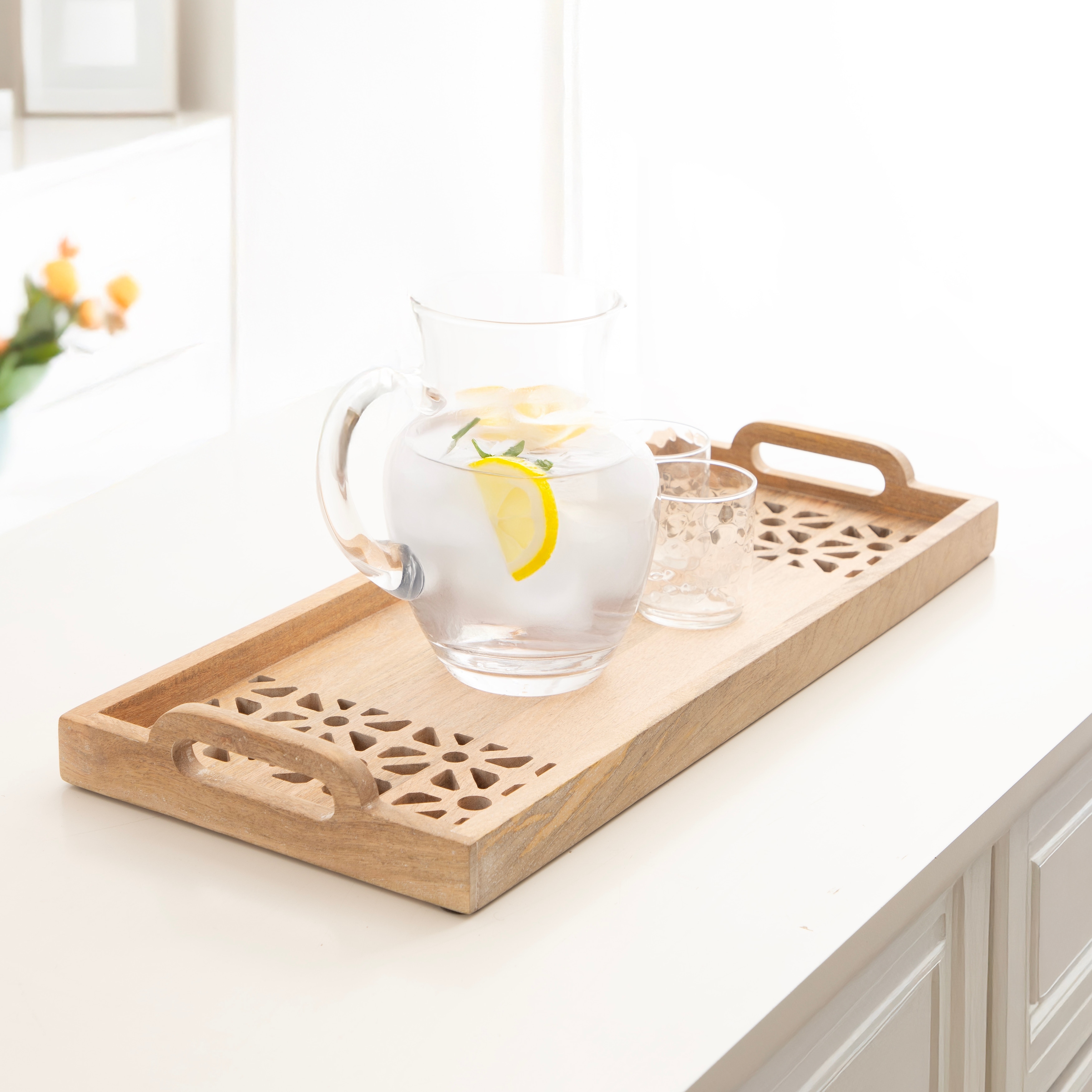 Kate and Laurel Rodcliff Rectangle Tray Wood - 10x24