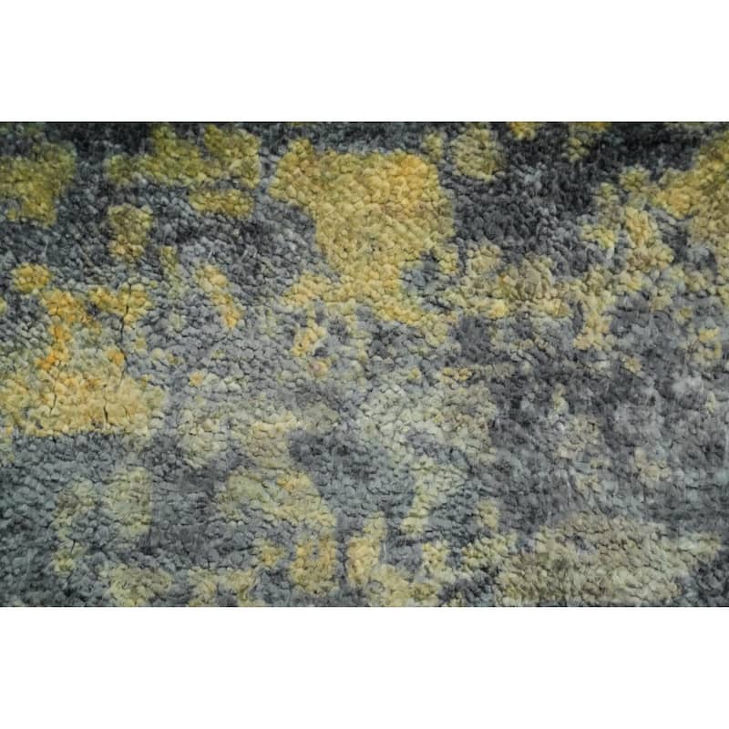 Hand Knotted Oriental Viscose Silk Carpet Modern Abstract Multi-Colored Abstract Area Rug - 7' 7'' X 5' 8''
