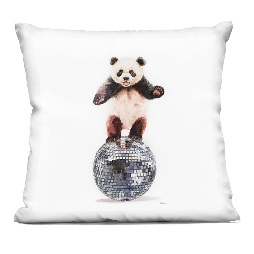Stupell Panda Balancing on Disco Ball Decorative Printed Throw Pillow Design by Amanda Greenwood