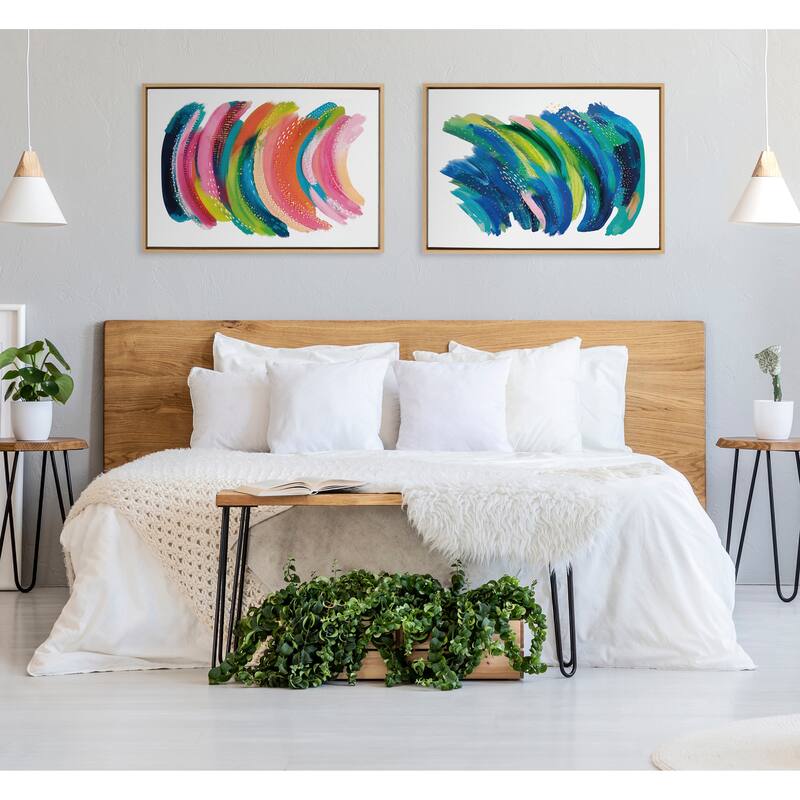Kate and Laurel Sylvie Bright Abstract Framed Canvas By Jessi Raulet