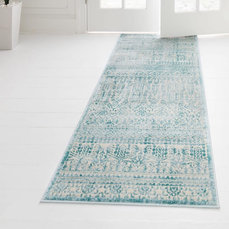 Southwestern/Lodge Richye Collection Area Rug - Teal - 2'7"x13'11"