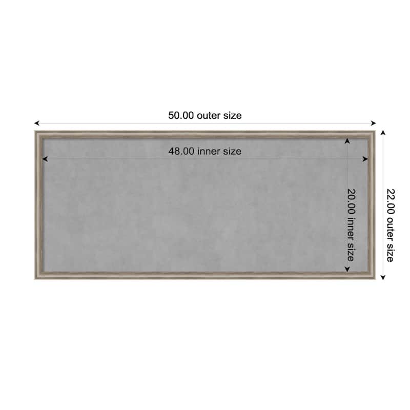 Amanti Art Salon Scoop Pewter Framed Magnetic Board - Board Size 48x20