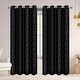 preview thumbnail 5 of 4, Adelia Ginkgo Biloba Leaf Room Darkening Grommet Window Curtain Panel, 54x84 Inches - 54x84 Inches Black