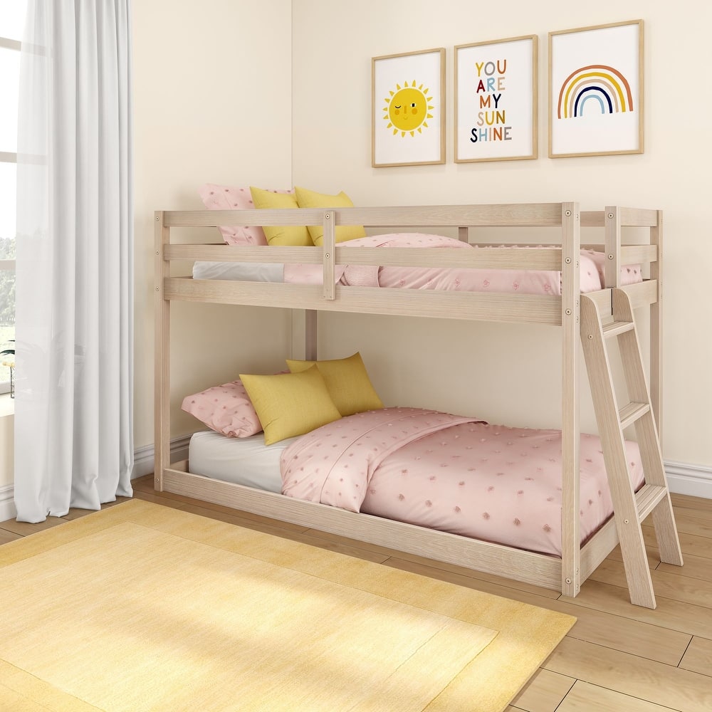 Now Furniture Low Bunk Bed for Kids, Twin over Twin