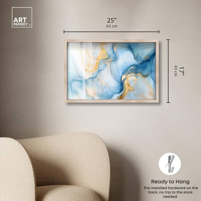 Blue Veined Gold Shadowbox by Art Remedy