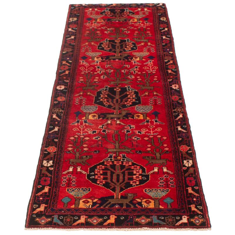ECARPETGALLERY Hand-knotted Anadol Red Wool Rug - 3'5 x 9'9