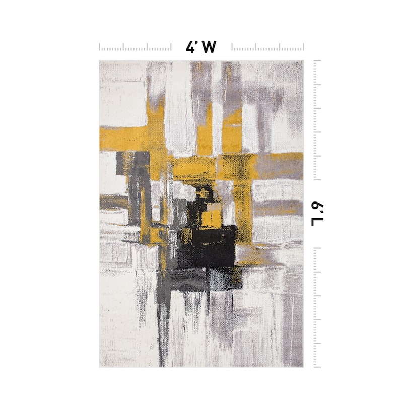 World Rug Gallery Modern Abstract Art Area Rug