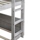 preview thumbnail 22 of 20, Twin over Twin Floor Bunk Bed with Panelled Headboard,Footboard,Safety Guardrails and Built-In Ladder