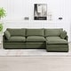 preview thumbnail 11 of 150, Corduroy Sectional Sofa with Removable Ottomans & Ultra-soft Cushions for Living Room & Bedroom 3 Seats with 1 Ottoman - Olive