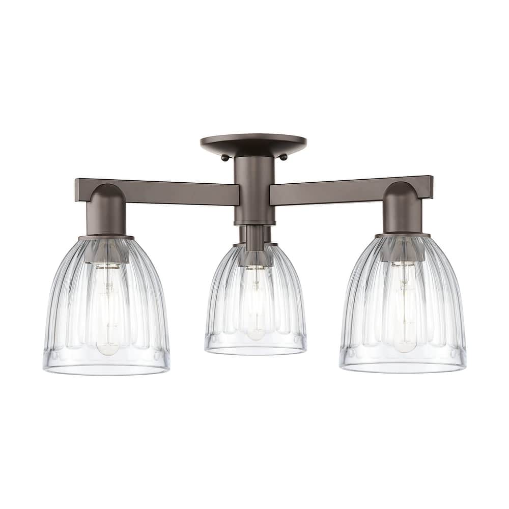 Innovations Lighting Endless Possibilities Arcadia - Brookfield - 3 Light 23" Semi-Flush Mount with Clear Shade