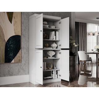 Palace Imports 100% Solid Wood 6-Shelf Bookcase with Solid Doors and Adjustable Shelves