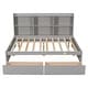 preview thumbnail 9 of 16, Full Size Storage Bed w/ Side Bookcase, Drawers Platform Bed Frame