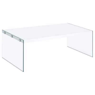 Opal Rectangular Glass Frame Coffee Table White High Gloss