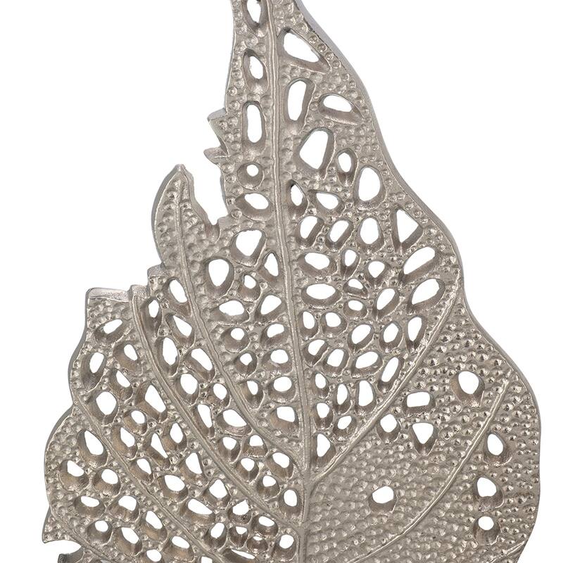 D15x29.3" White and Silver Leaf Table Lamp with Drum Shade and Marble Base (Lamp Shade Assembly Required)