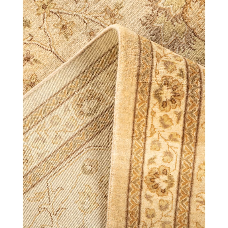 Overton Hand Knotted Wool Vintage Inspired Traditional Mogul Ivory Area Rug - 9 X 12