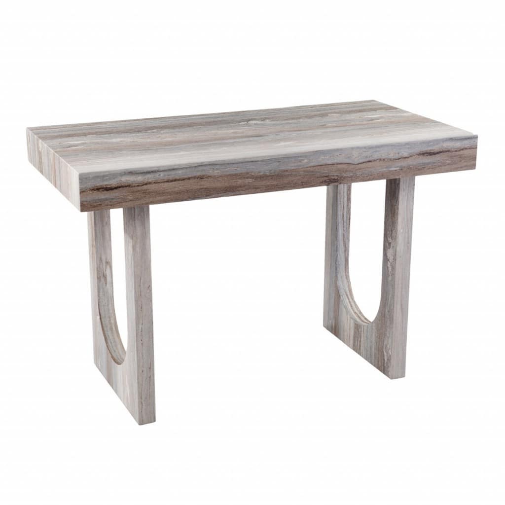 Brown Faux Marble Wood Writing Desk with Sled Base and Rectangular