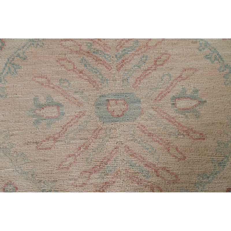Hand Knotted Oriental 100% Wool Carpet Transitional Medallion Beige & Ivories Oushak Area Rug - 10' 3'' X 8' 0''