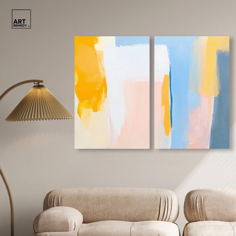 Lightwave Tides Canvas Set of 2 by Art Remedy, Gallery Wrapped