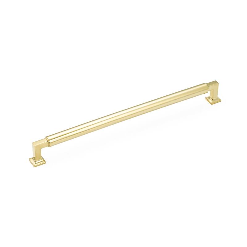 Schaub and Company 482 Haniburton 12" Center to Center Modern - Unlacquered Brass