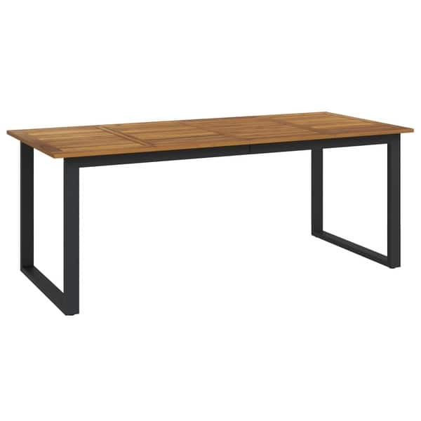 vidaXL Patio Table with U-shaped Legs 78.7"x35.4"x29.5" Solid Wood Acacia - 78.7" x 31.5" x 29.5"