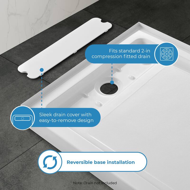 OVE DECORS Adena White Shower Base 60x36 in white