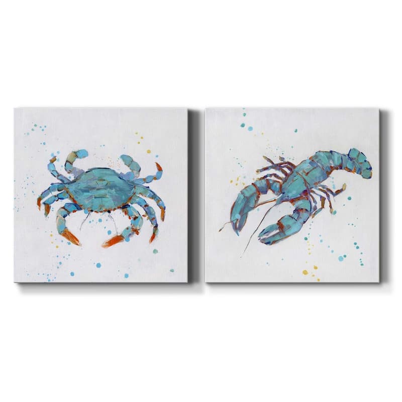 Bubbly Blue Crab-Premium Gallery Wrapped Canvas - Ready to Hang - 24X24
