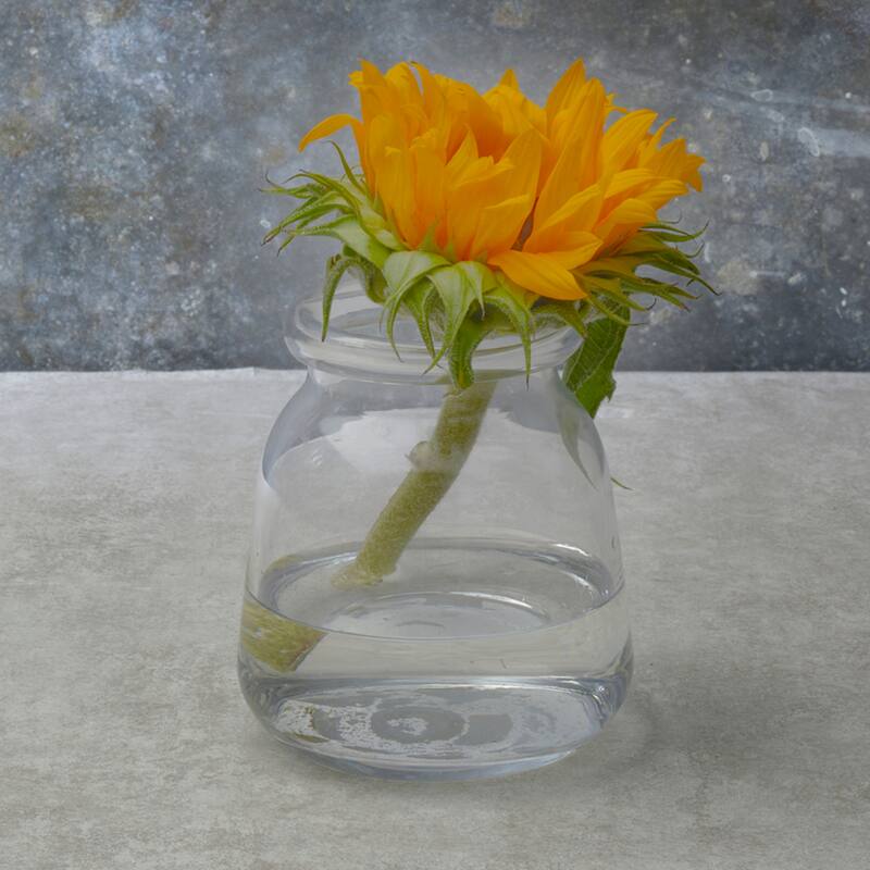 Elements 5In Clear Milk Bottle Glass Vase