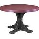 preview thumbnail 6 of 29, Poly Lumber Round Dining Table Set with 28" Benches Dining Height - Cherrywood & Black