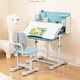 preview thumbnail 12 of 28, Costway Kid’s Study Desk & Chair Set with Tilt Desktop, Pen Holder & - See Details