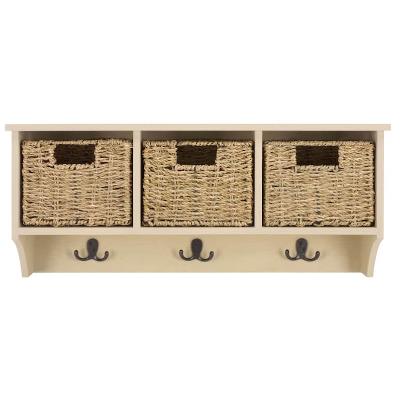 SAFAVIEH Jemina Black Hanging 3-Basket Wall Rack - 28" x 7.8" x 12" - 28"W x 8"D x 12"H