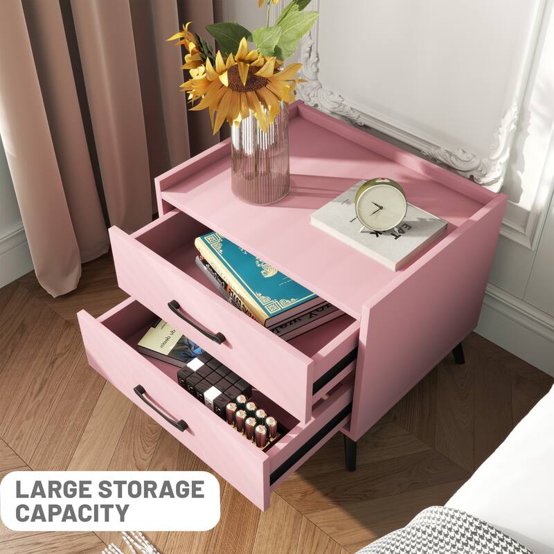 Edge Protection Design 2-Drawer Nightstand