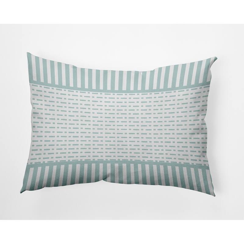 Dots and Dashes Indoor/Outdoor Throw Pillow - Aqua - 14" x 20"