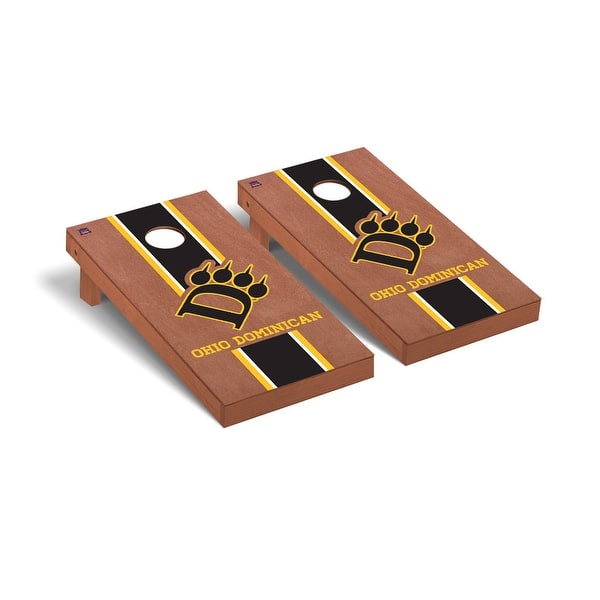 slide 2 of 5, Ohio Dominican ODU Panthers Rosewood Cornhole Board Set